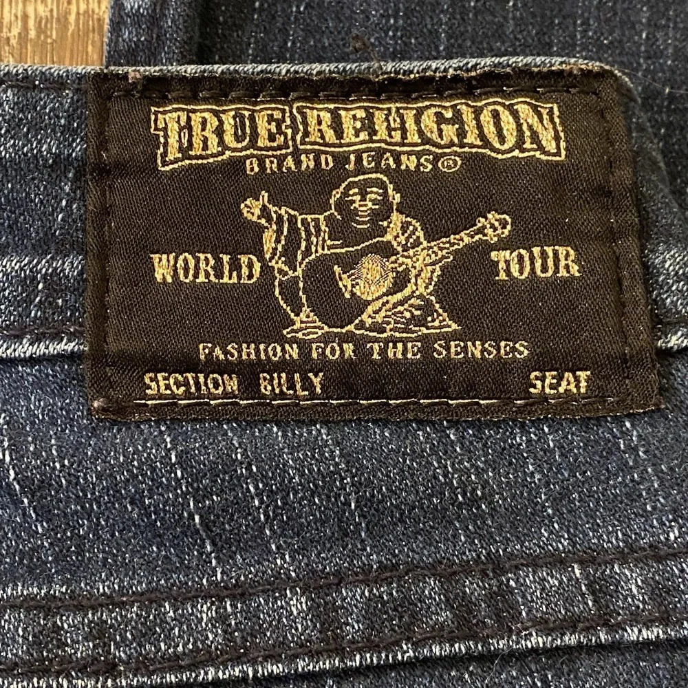 True Religion BILLY SUPER T World Tour Jeans Womens 28x32 Dark Wash USA READ - Picture 8 of 13